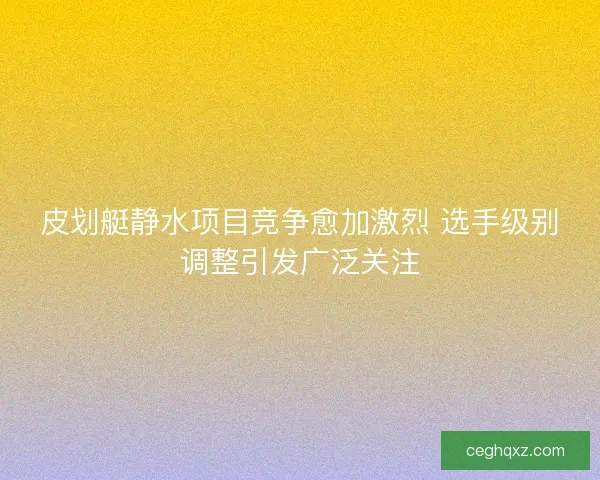皮划艇静水项目竞争愈加激烈 选手级别调整引发广泛关注